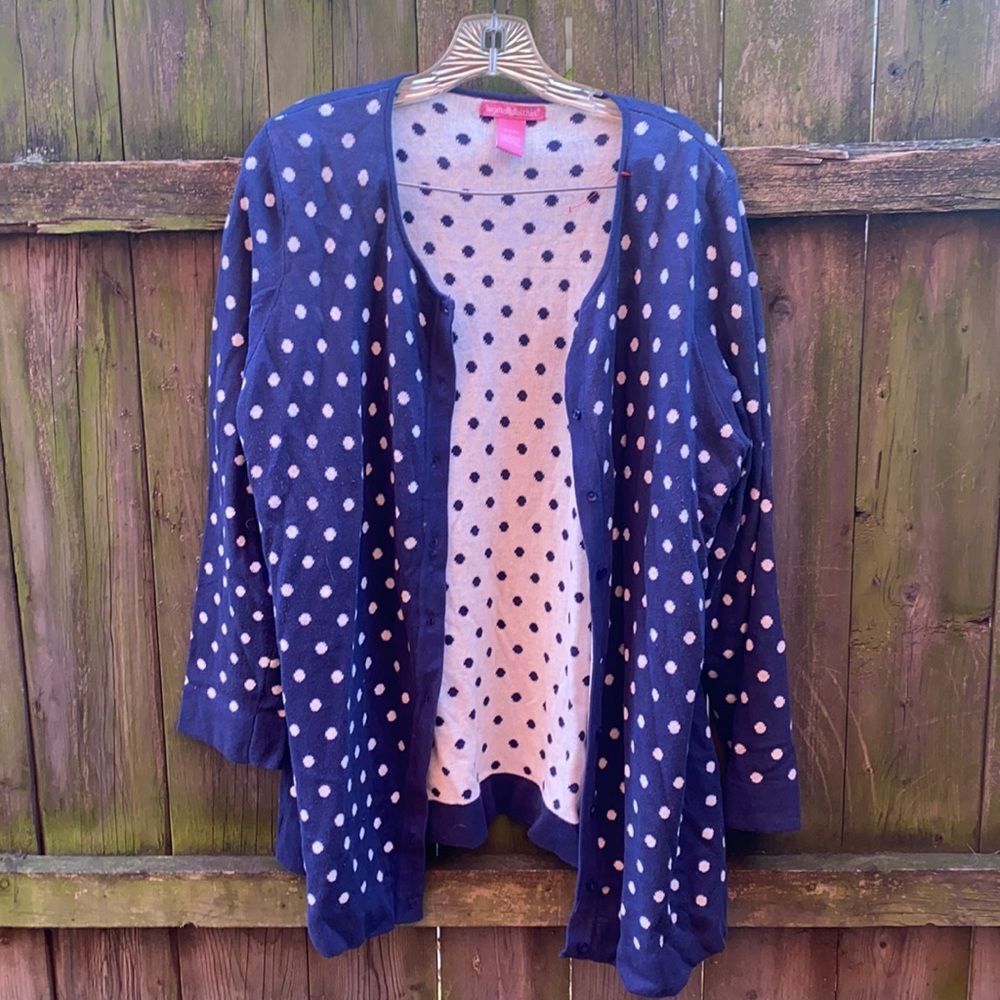 Woman Within dotted cardigan sz. L